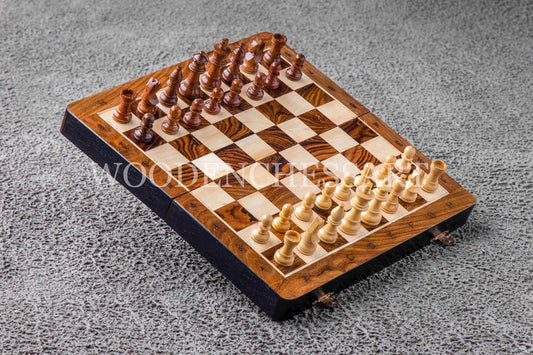 12” Luxury Magnetic Foldable Chess Set with Algebraic Notation