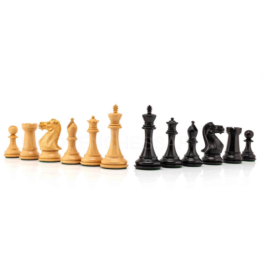 Pro Staunton Chess Pieces Only in Ebony & Boxwood - Triple Weighted