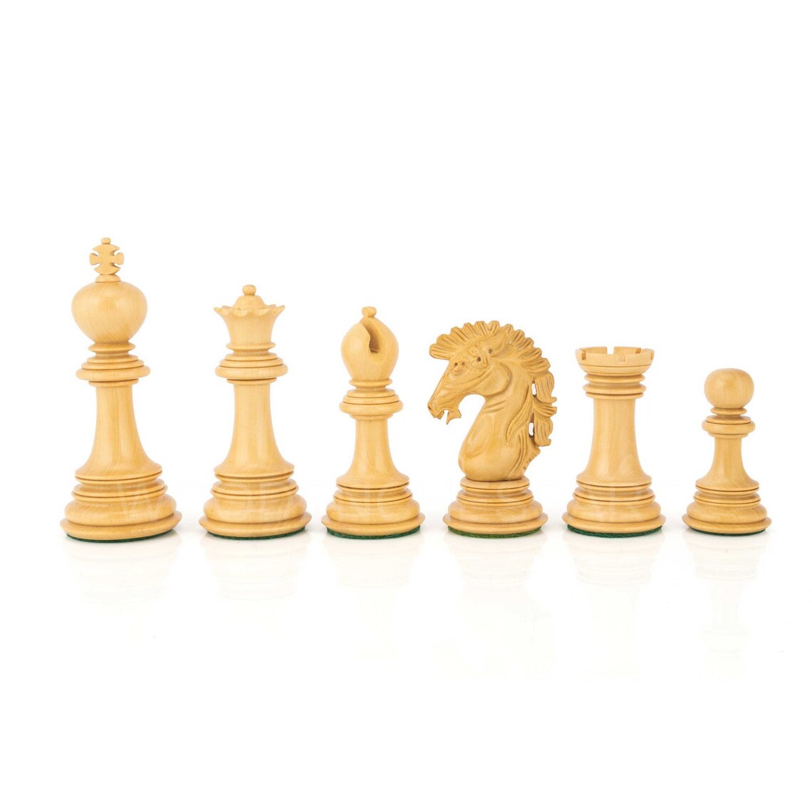 4.6” Dragon Series Staunton Chess Pieces Only in Ebony & Boxwood - Triple Weighted