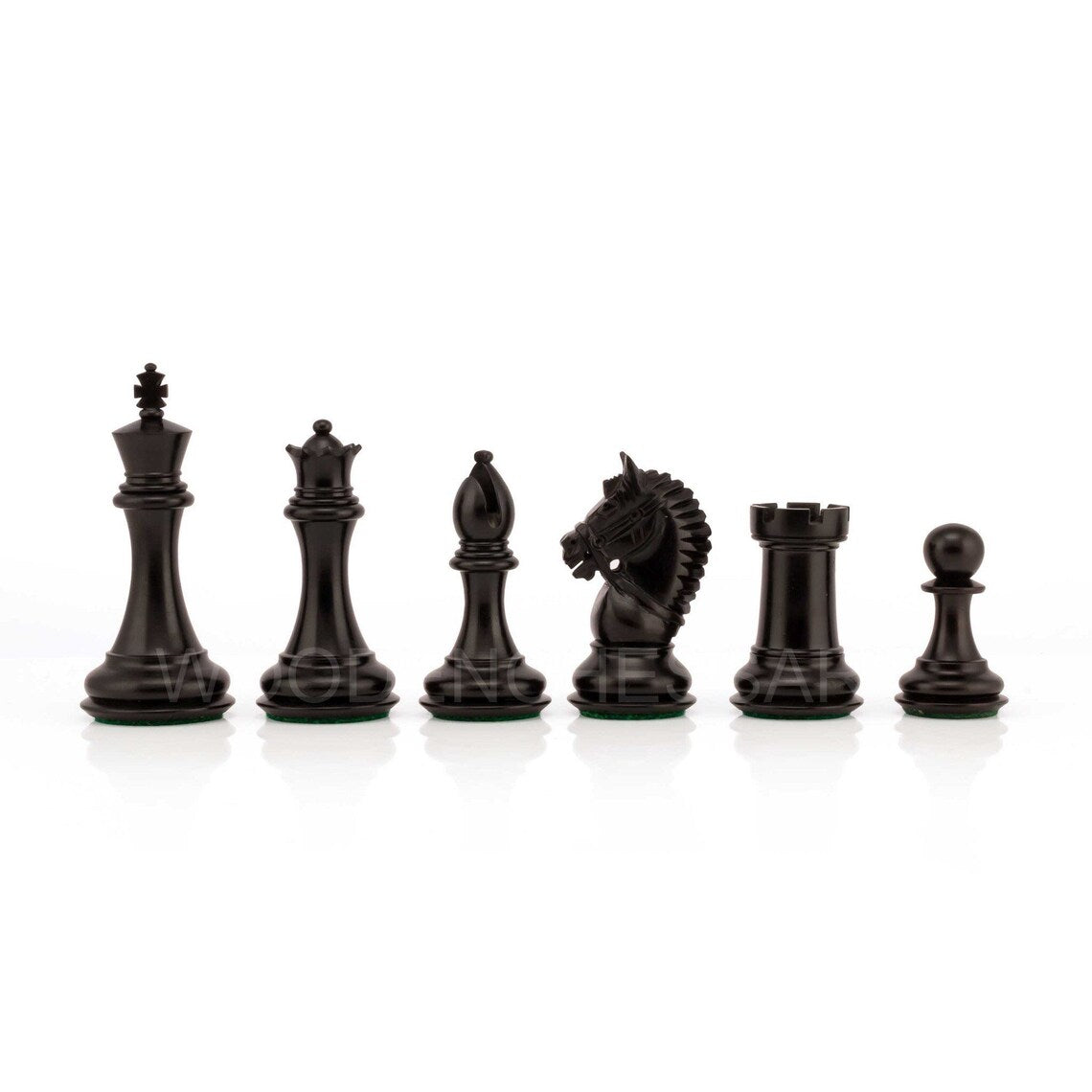 4" American Style Premium Staunton Chess Pieces only in Ebony & Boxwood - Double Weighted