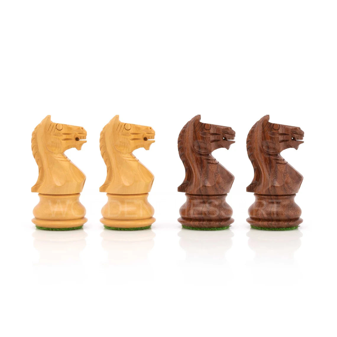 3.5" Fierce Knight Staunton Chess pieces Only in Golden Rosewood & Boxwood - Weighted