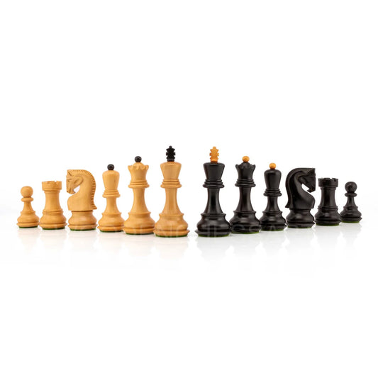 3.8” Zagreb 1959 Chess Pieces in Ebonized Boxwood - Double Weighted