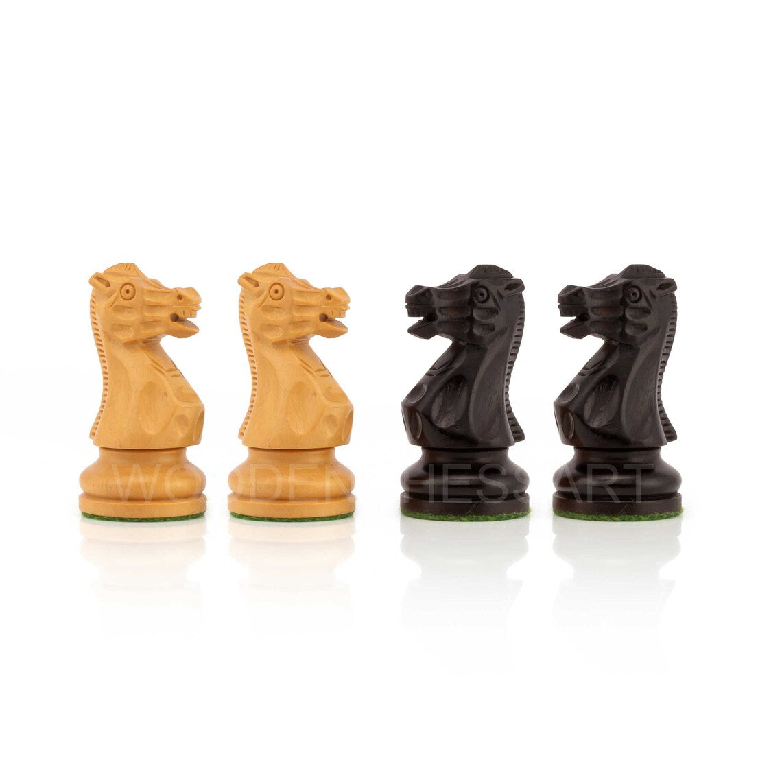 3.5" Staunton Chess Pieces Only in Ebonized Boxwood - Weighted
