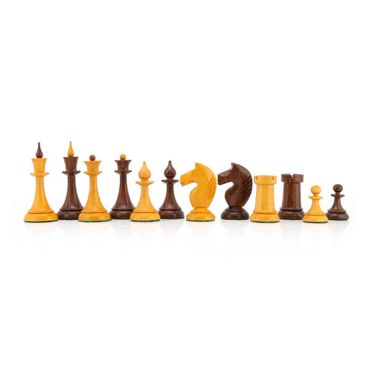 1950's Soviet Latvian Reproduced Chess Pieces only in Boxwood - Double Weighted