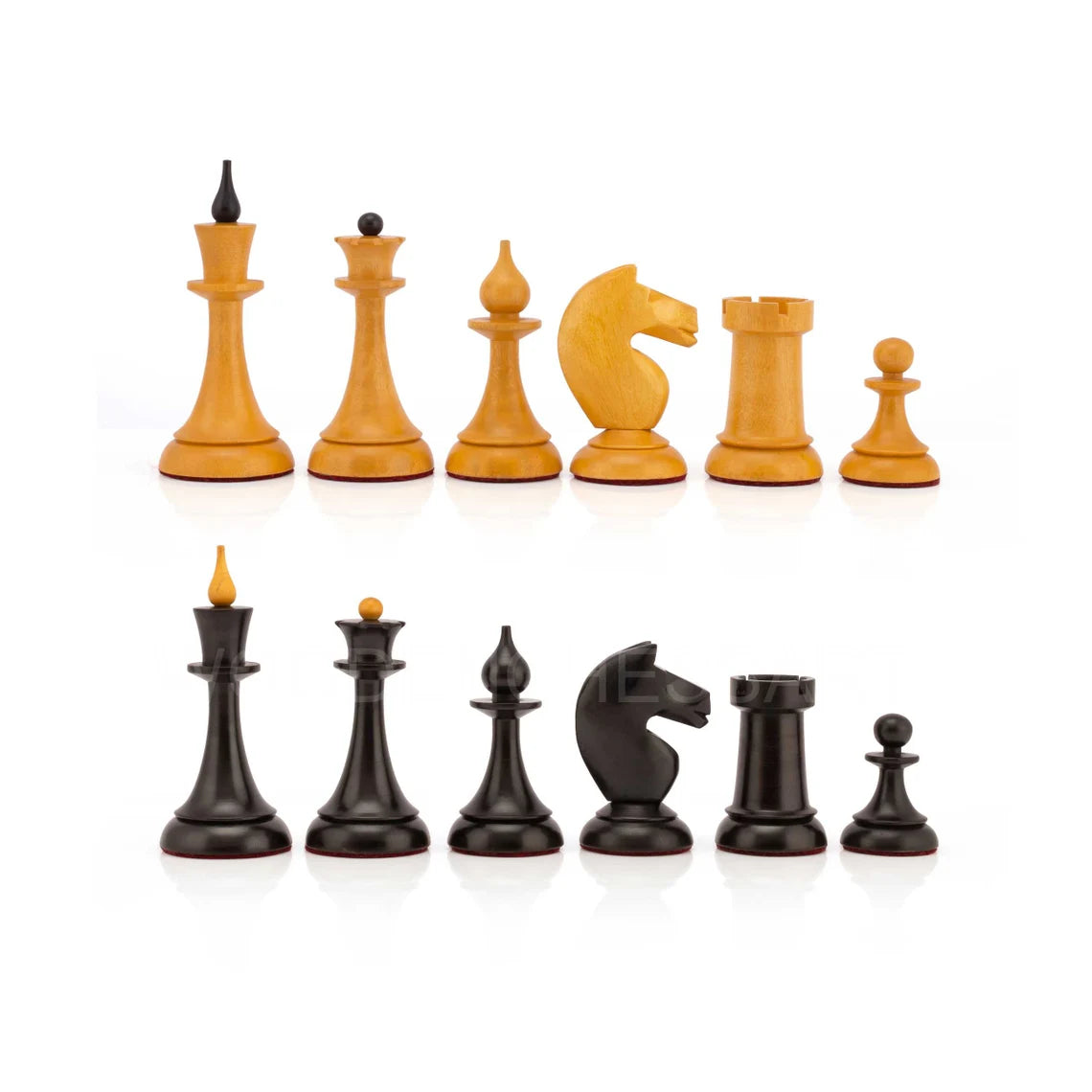 1950's Soviet Latvian Reproduced Chess Pieces only in Boxwood - Double Weighted