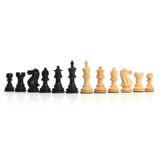 3" Ebonized Staunton Chess Pieces – Weighted Wooden Chessmen Only Set – Handcrafted Tournament Quality (34 pcs)