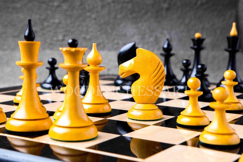 4" Premium Russian USSR Chess Pieces & 21" Chessboard Chess Set in Ebony