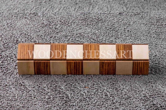 Roll-Up Portable Chessboard in Maple & Golden Rosewood