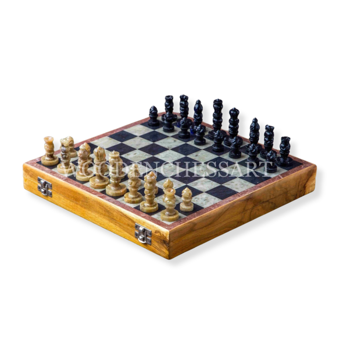 12" Handcrafted Marble Stone Chess Set
