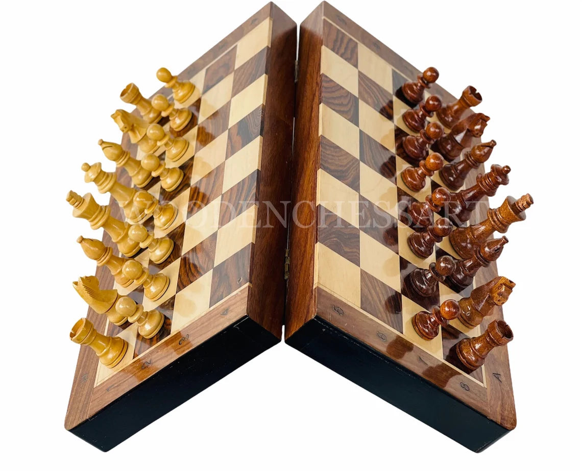 12” Luxury Magnetic Foldable Chess Set with Algebraic Notation