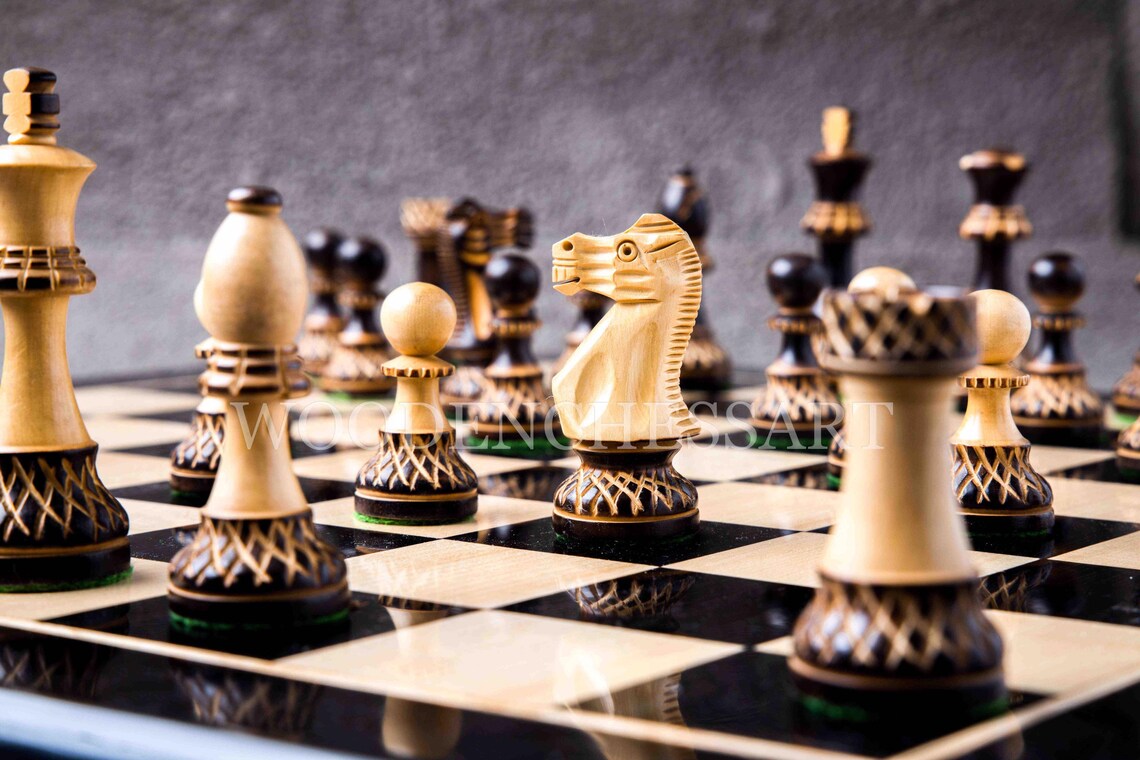3.75” Burnt Blazed Series Chess pieces Only in Burnt Boxwood