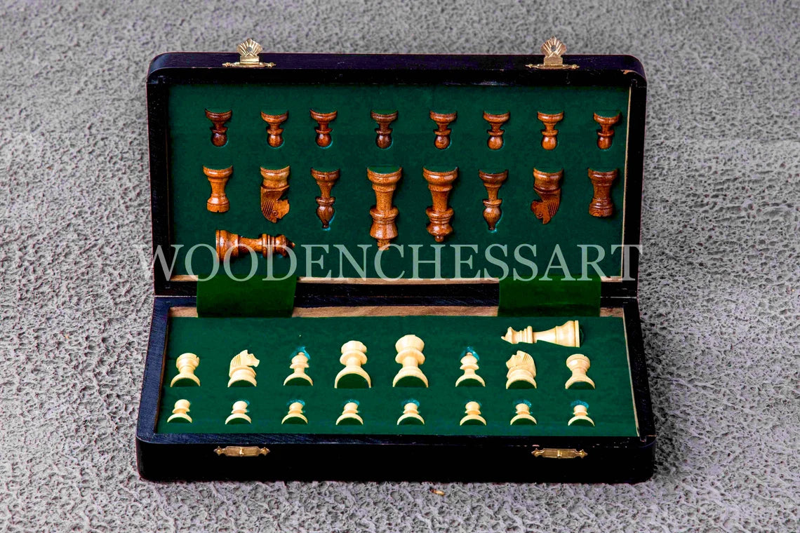 12” Luxury Magnetic Foldable Chess Set with Algebraic Notation