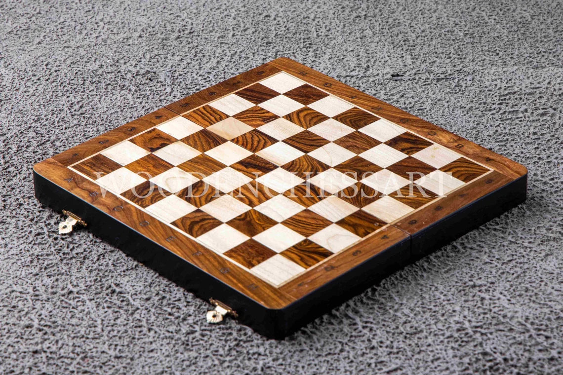 12” Luxury Magnetic Foldable Chess Set with Algebraic Notation