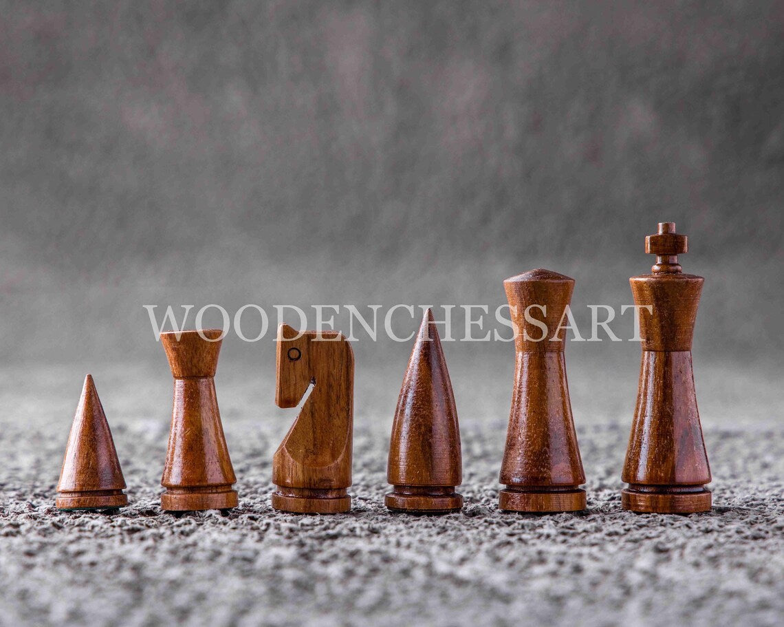 3.5” Russian Poni Minimalist Chess Pieces only - Weighted