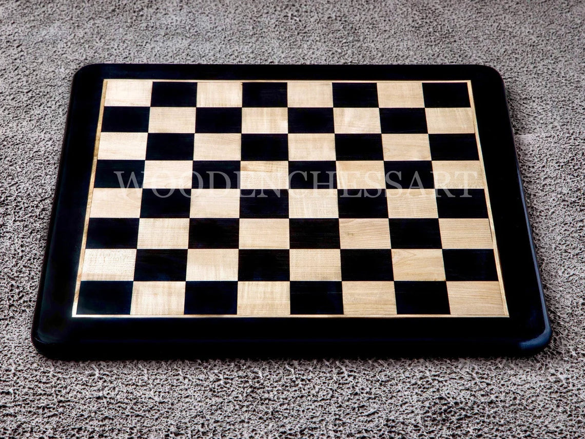 Large Premium Handcrafted Professional Chessboard in Ebony Wood
