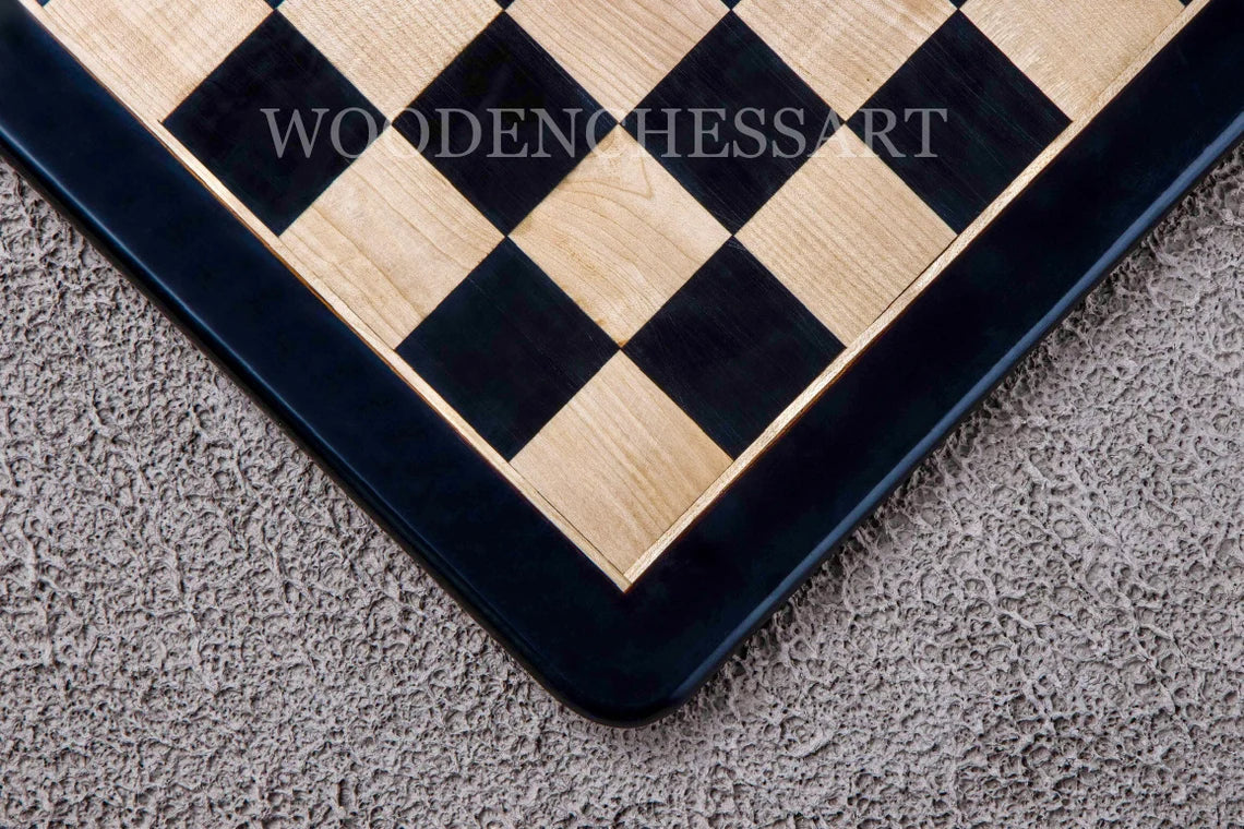 Large Premium Handcrafted Professional Chessboard in Ebony Wood