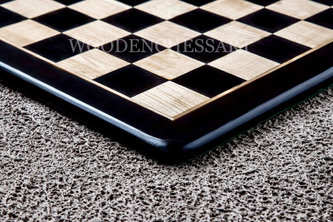Large Premium Handcrafted Professional Chessboard in Ebony Wood