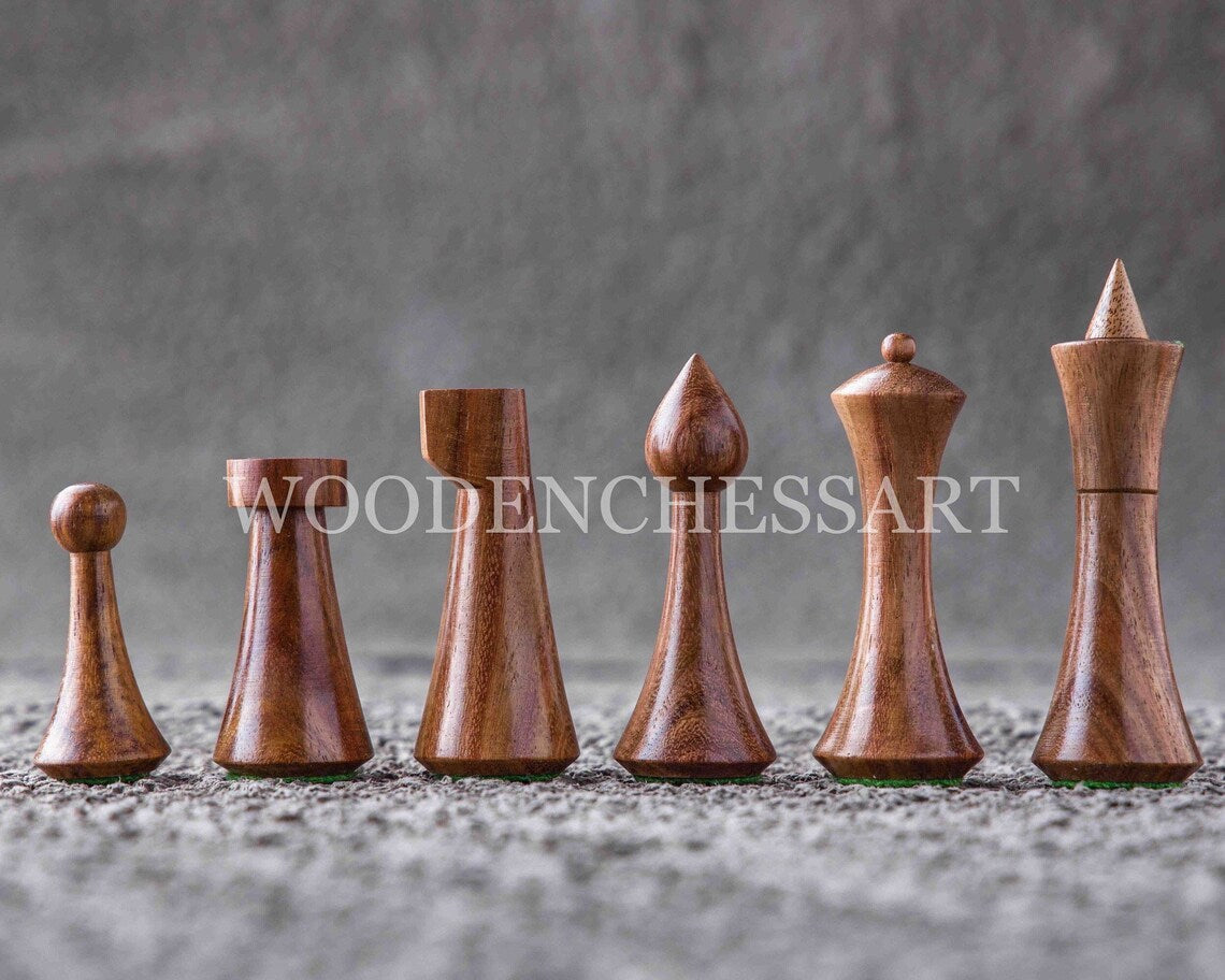 4" Reproduced Minimalist Hermann Ohme design Chess Pieces only - Weighted