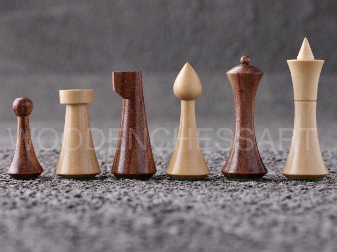 4" Reproduced Minimalist Hermann Ohme design Chess Pieces only - Weighted