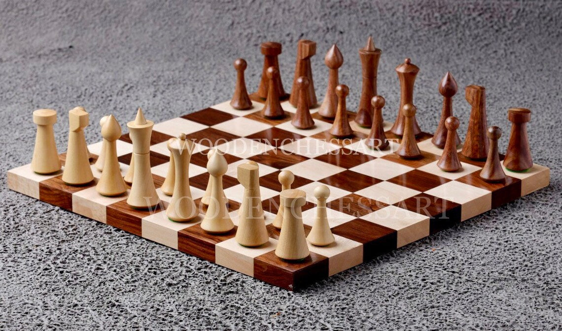 4" Reproduced Minimalist Hermann Ohme design Chess Pieces only - Weighted