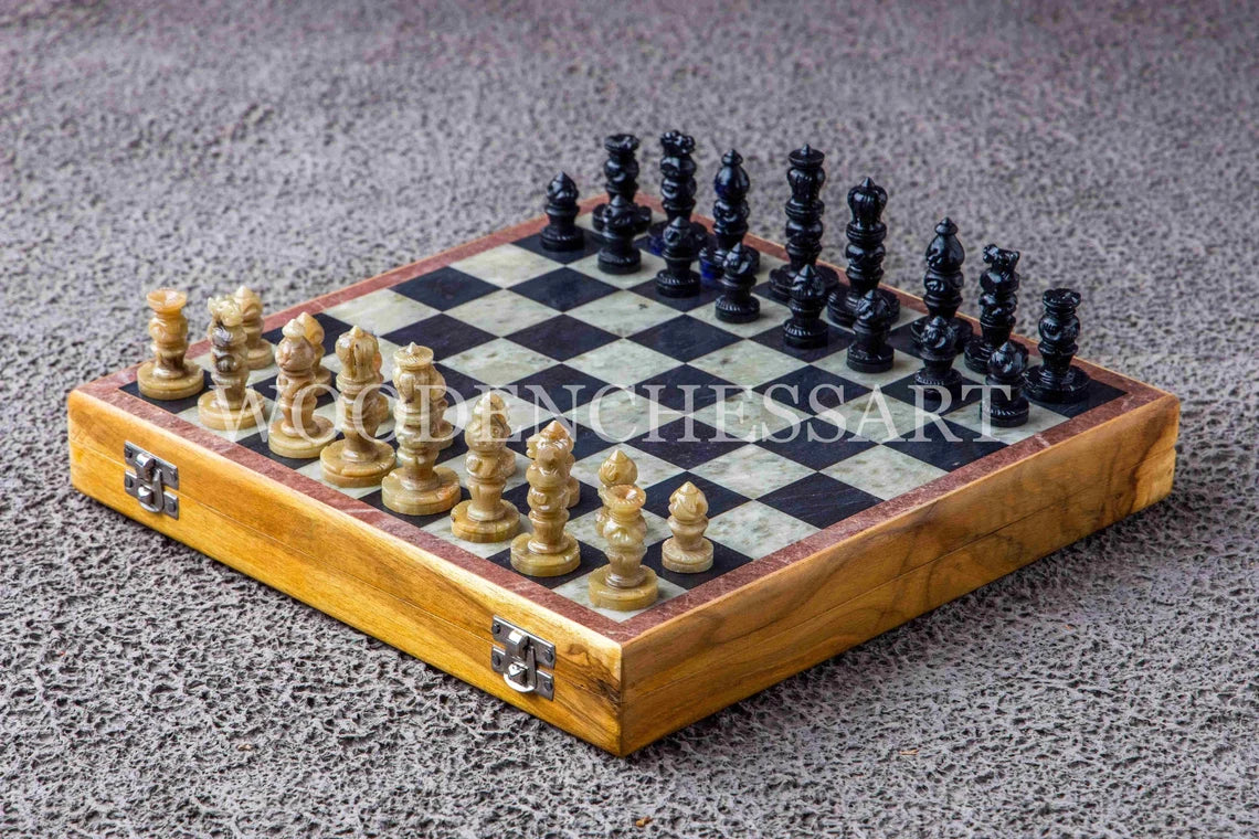 12" Handcrafted Marble Stone Chess Set