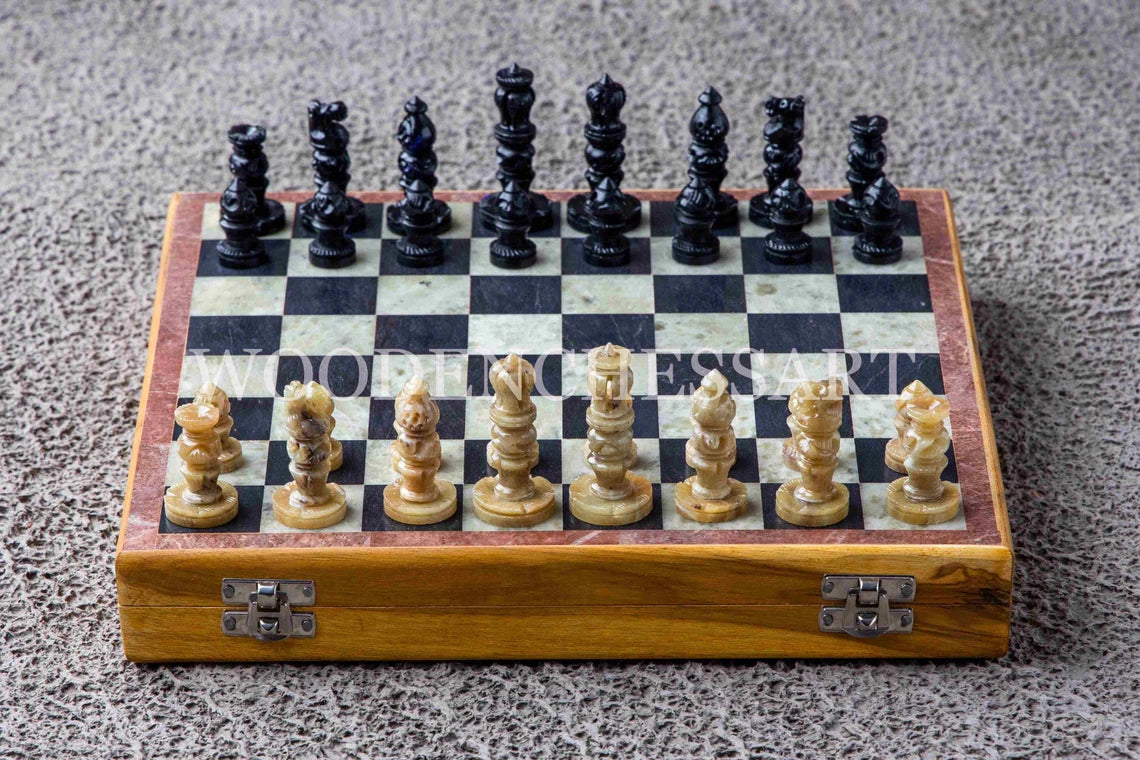 12" Handcrafted Marble Stone Chess Set