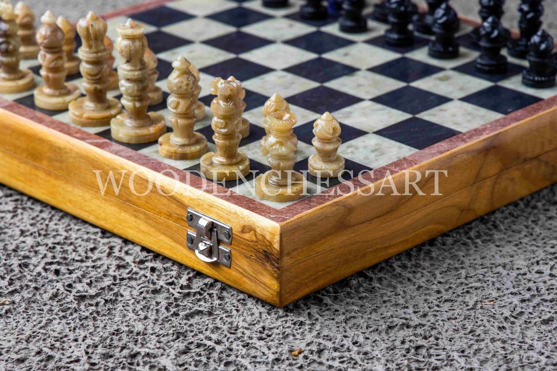 12" Handcrafted Marble Stone Chess Set