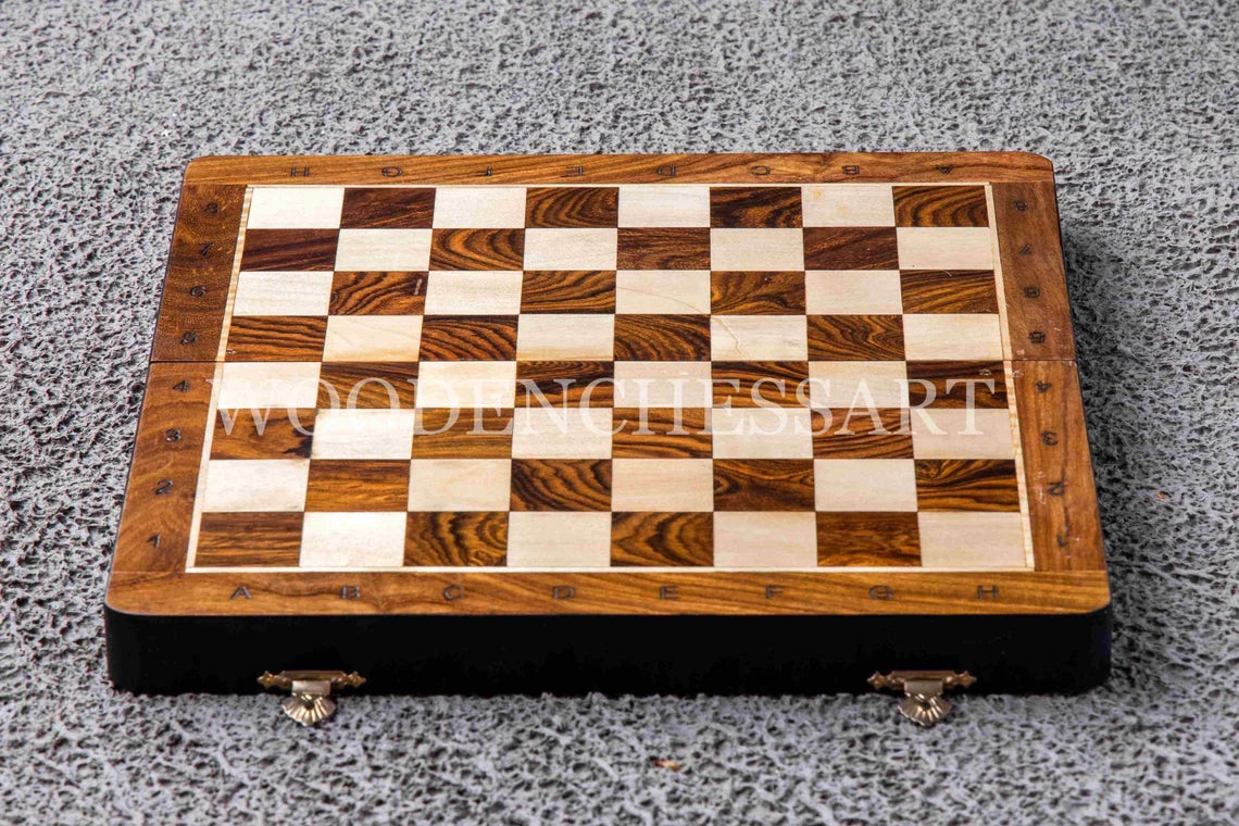 12” Luxury Magnetic Foldable Chess Set with Algebraic Notation