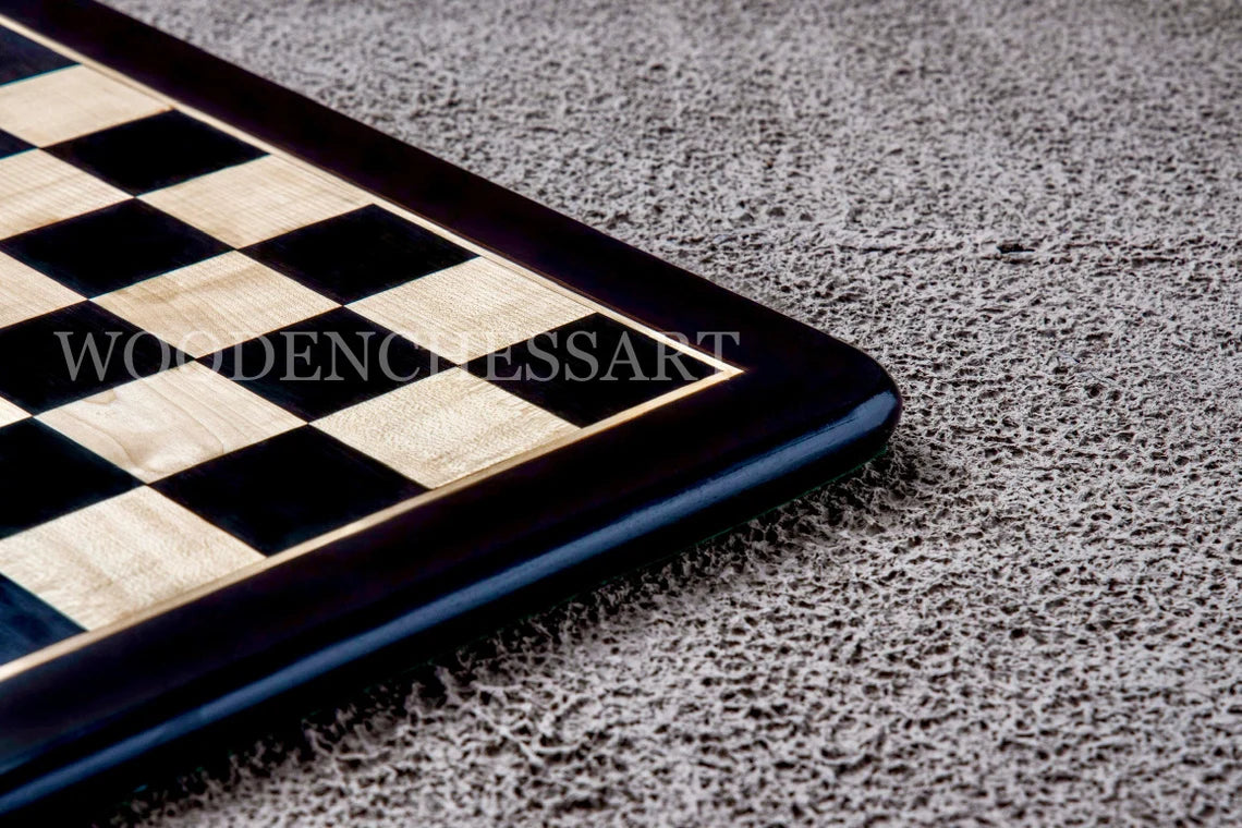 Large Premium Handcrafted Professional Chessboard in Ebony Wood