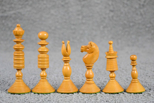 4.7” International Staunton Chess Pieces Only in Bud Rosewood & Antiqued Boxwood - Double Weighted