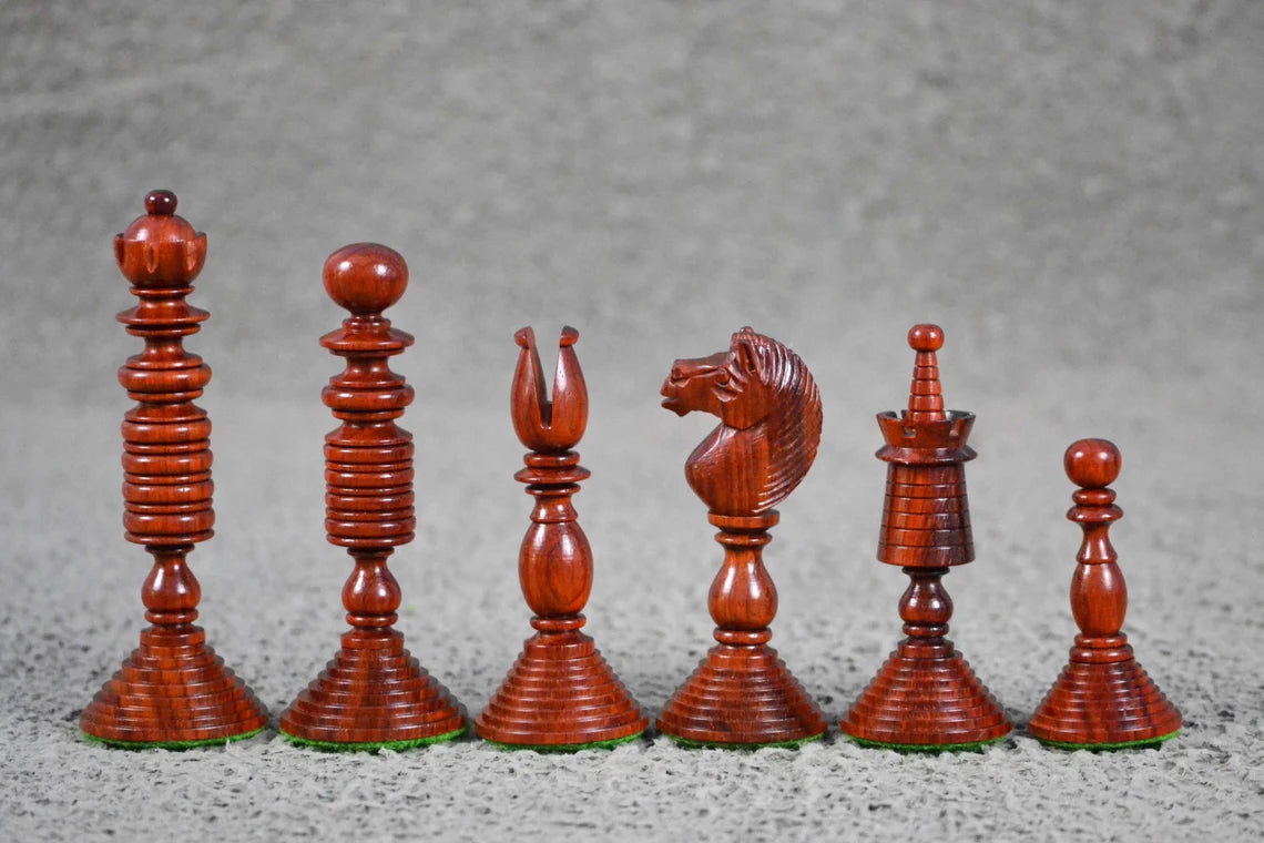 4.7” International Staunton Chess Pieces only in Bud Rosewood & Ebony wood - Double Weighted
