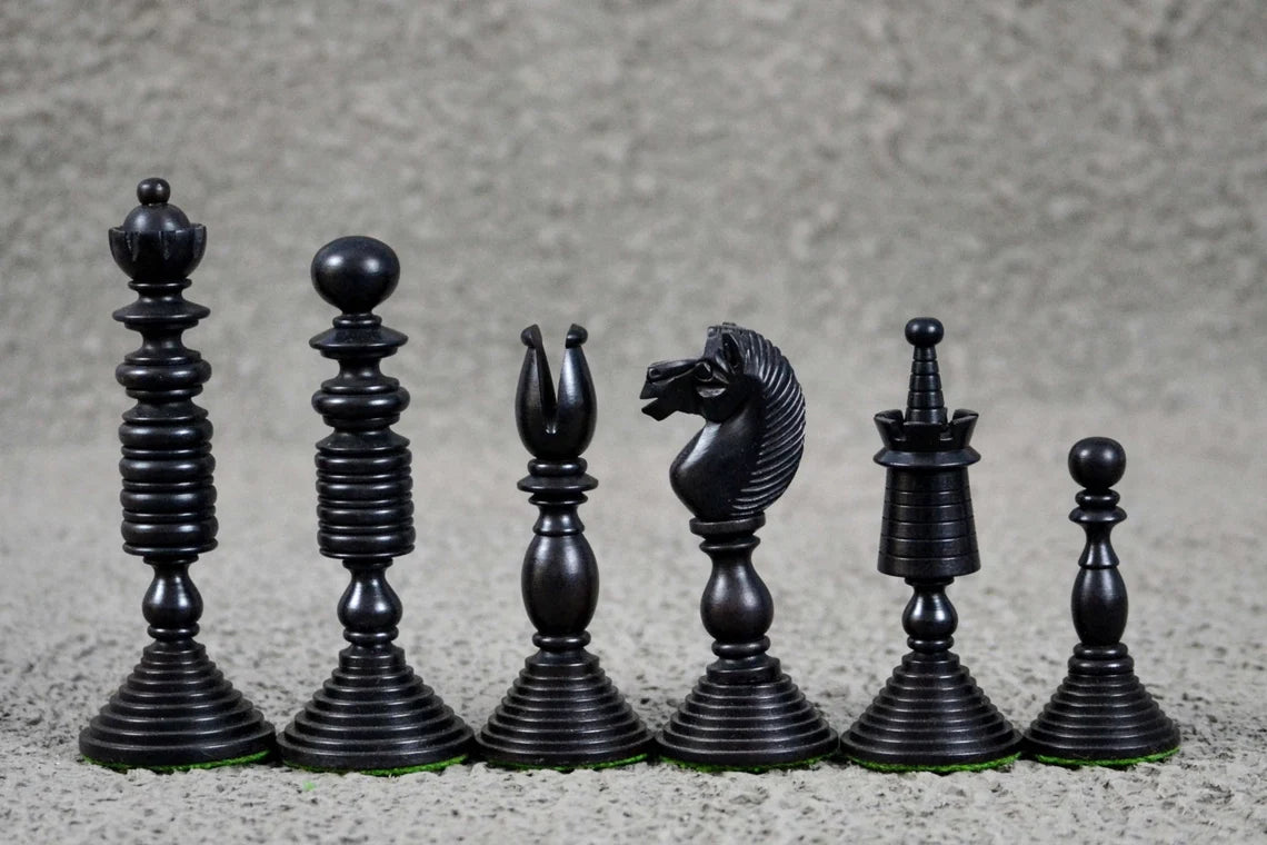 4.7” International Staunton Chess Pieces only in Bud Rosewood & Ebony wood - Double Weighted