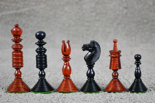 4.7” International Staunton Chess Pieces only in Bud Rosewood & Ebony wood - Double Weighted