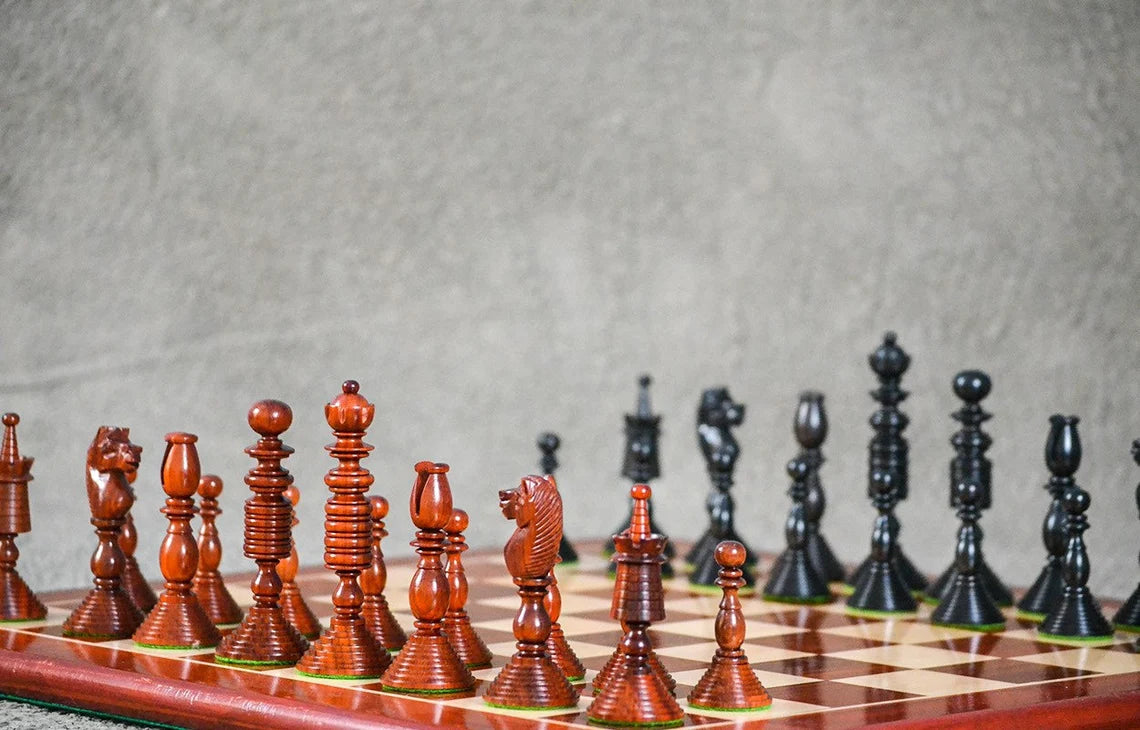 4.7” International Staunton Chess Pieces only in Bud Rosewood & Ebony wood - Double Weighted
