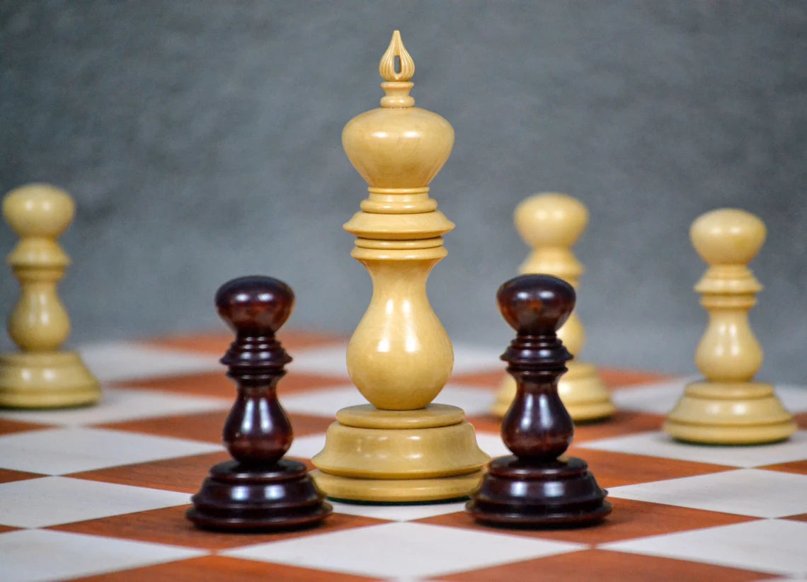 4.6” Altamur II Staunton Luxury Chess Pieces only in Bud Rosewood - Triple Weighted .