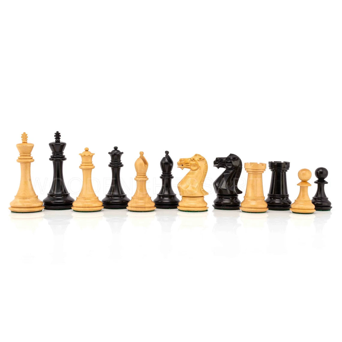 Pro Staunton Chess Pieces Only in Ebony & Boxwood - Triple Weighted