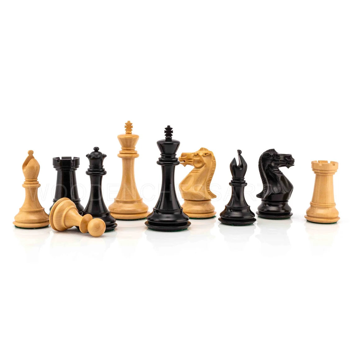 Pro Staunton Chess Pieces Only in Ebony & Boxwood - Triple Weighted