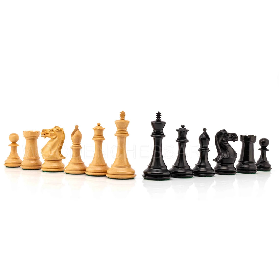 Pro Staunton Chess Pieces Only in Ebony & Boxwood - Triple Weighted