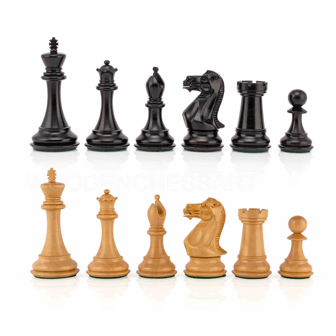 Pro Staunton Chess Pieces Only in Ebony & Boxwood - Triple Weighted