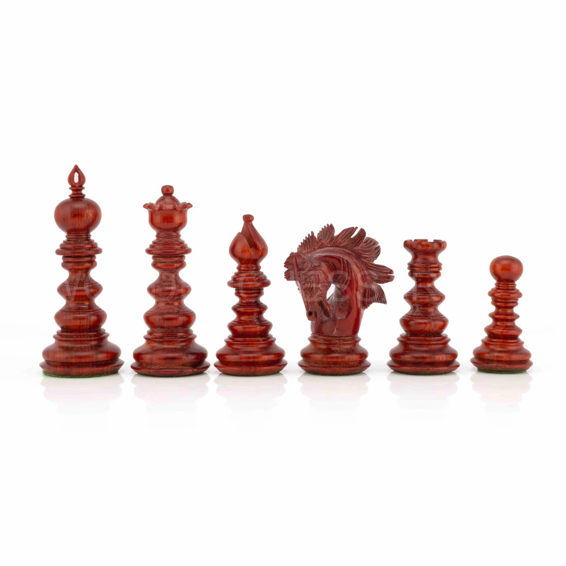 4.3” The St. Petersburg Luxury Artisan Series Chess Pieces only in Boxwood & Bud Rosewood - Triple Weighted