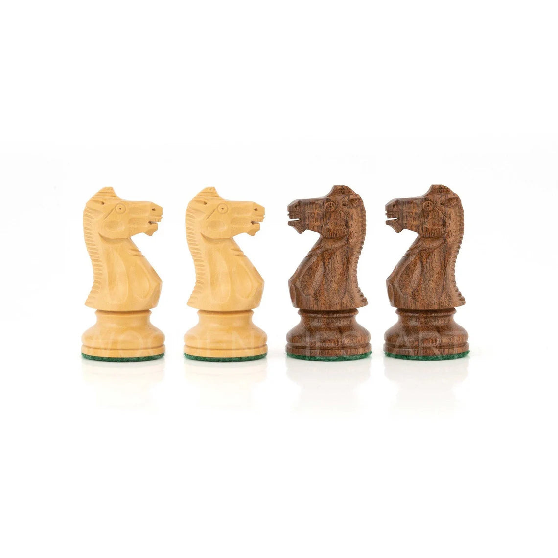 4” Staunton Chess Pieces Only in Boxwood & Acacia Wood - Double Weighted