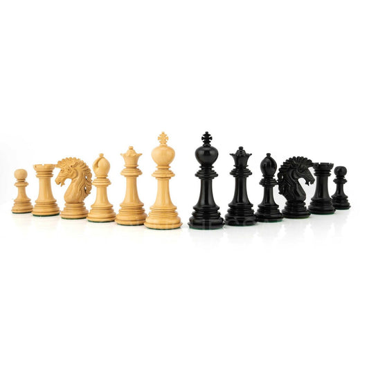 4.6” Dragon Series Staunton Chess Pieces Only in Ebony & Boxwood - Triple Weighted