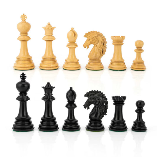 4.6” Dragon Series Staunton Chess Pieces Only in Ebony & Boxwood - Triple Weighted