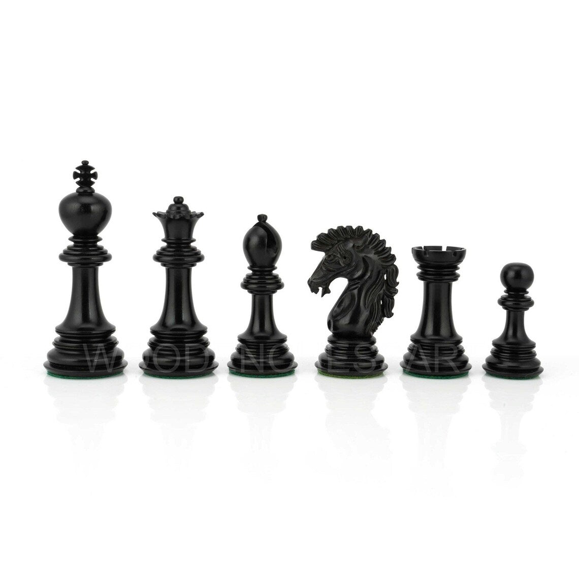 4.6” Dragon Series Staunton Chess Pieces Only in Ebony & Boxwood - Triple Weighted