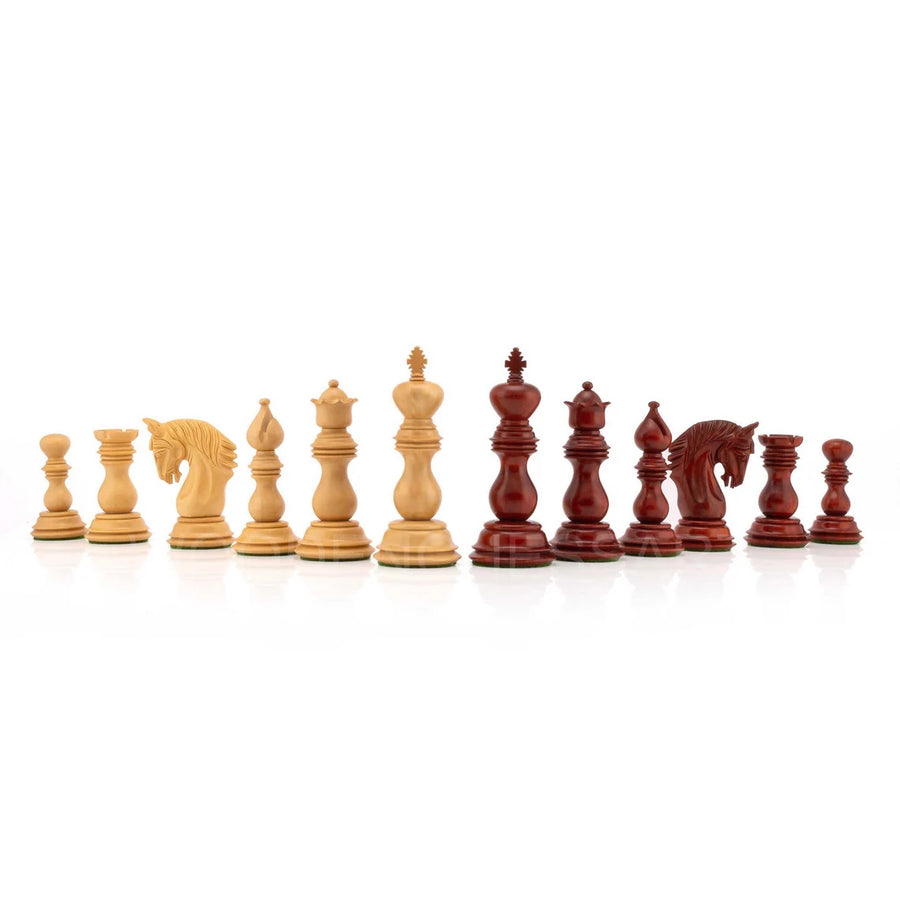 The Altamur Royal Series Chess Pieces Only in Padauk Wood & Boxwood - Triple Weighted