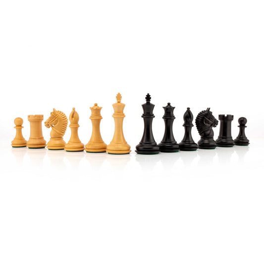 4" American Style Premium Staunton Chess Pieces only in Ebony & Boxwood - Double Weighted