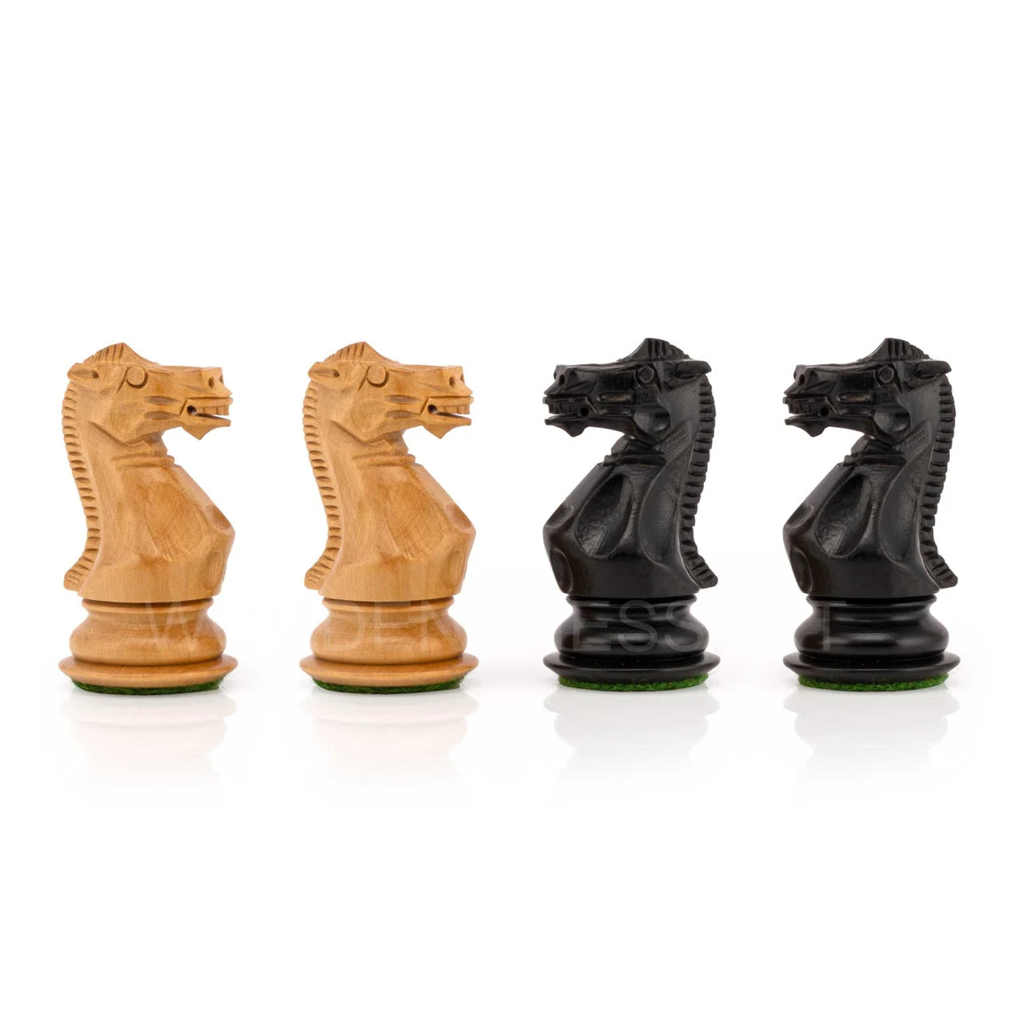 3.1" Premium Staunton Series Chess Pieces & 40 mm Chessboard Chess Set in Ebony - 2.1 lbs