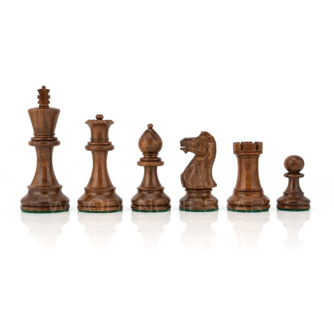 4” Staunton Chess Pieces Only in Boxwood & Acacia Wood - Double Weighted