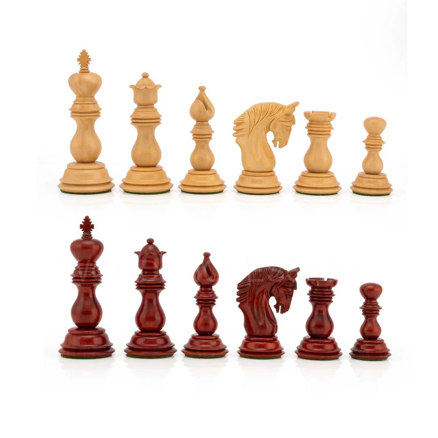 The Altamur Royal Series Chess Pieces Only in Padauk Wood & Boxwood - Triple Weighted