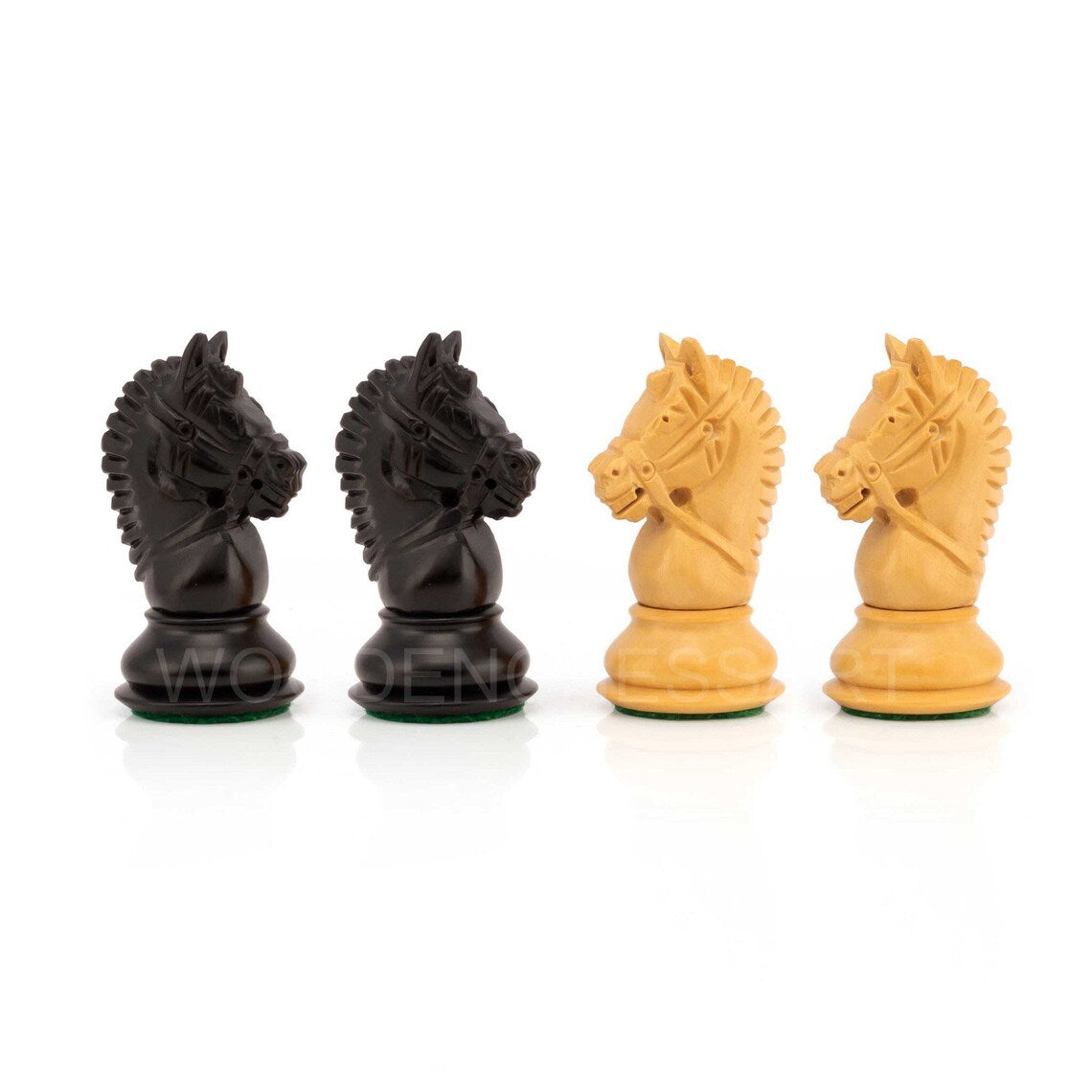 4" American Style Premium Staunton Chess Pieces only in Ebony & Boxwood - Double Weighted